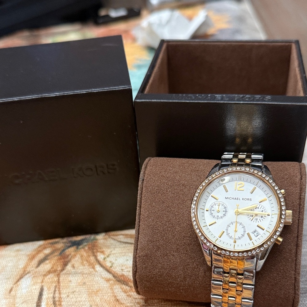 Michael Kors Silver and Gold Watch